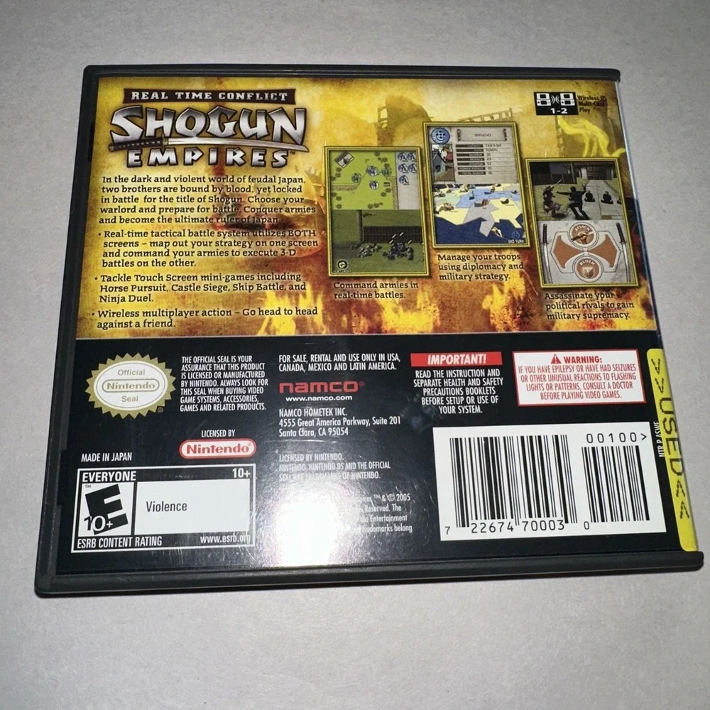 Shogun Empires - Real Time Conflict (Nintendo DS, 2005) CIB Complete w/ Manual